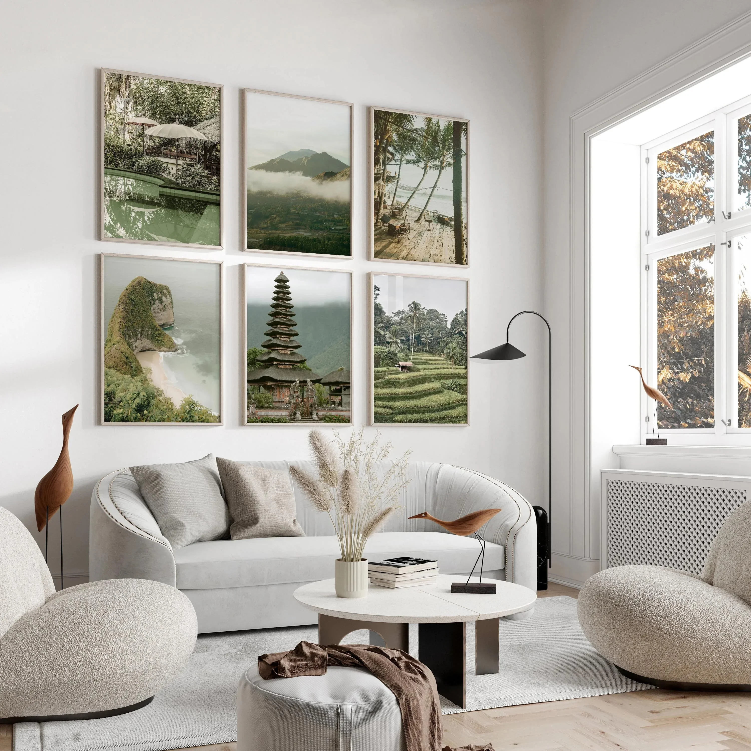 1pc frameless Canvas Painting 1pc Bali Canvas Art Print - Serene Asian Landscape, Modern Home, Office, Cafe, Office Art Wall Dec