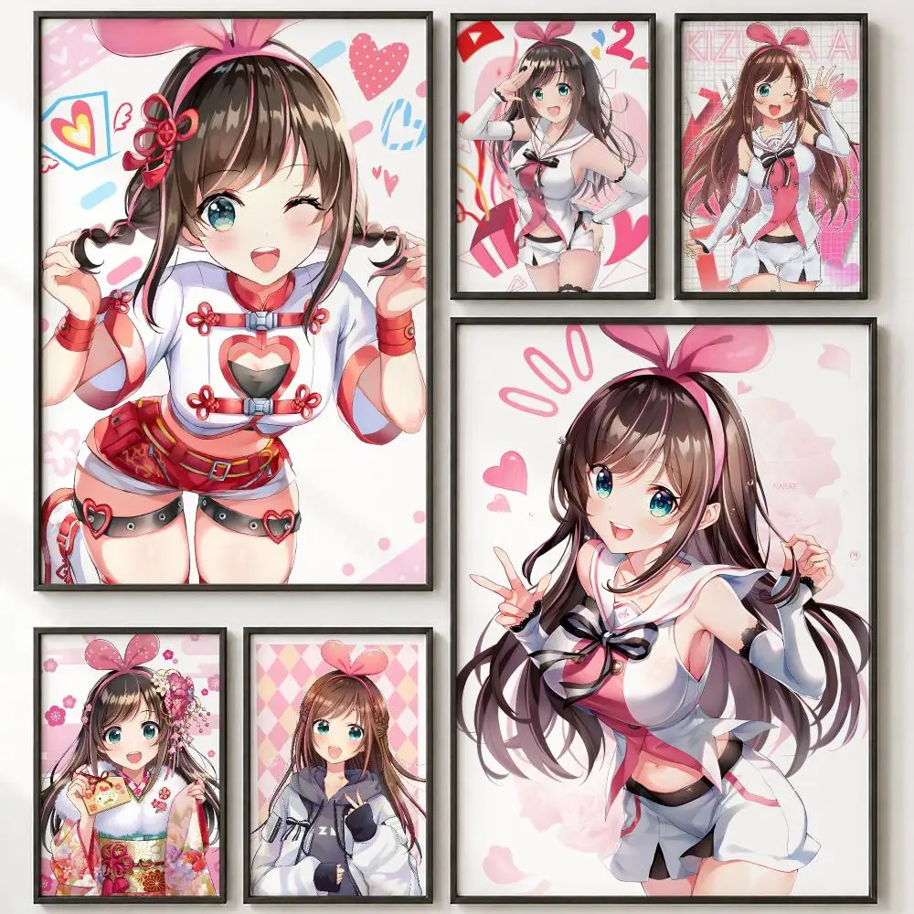 Japan VTuber Kizuna AI Poster HD poster wall art self-stick no-residue for home cafe office great gift