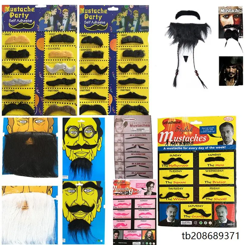 Хэллоуин Забавная искусственная борода Опора иpa Белая борода Представление eup Рейские поддельные усы Восемь персонажей Борода