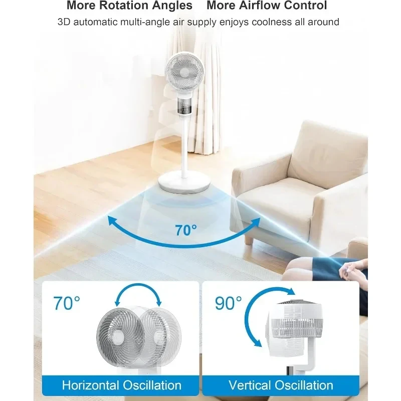 JRD kipas lantai kamar tidur, kipas berdiri berosilasi, pengatur waktu Remote Control, sirkulator udara Motor Ac diam