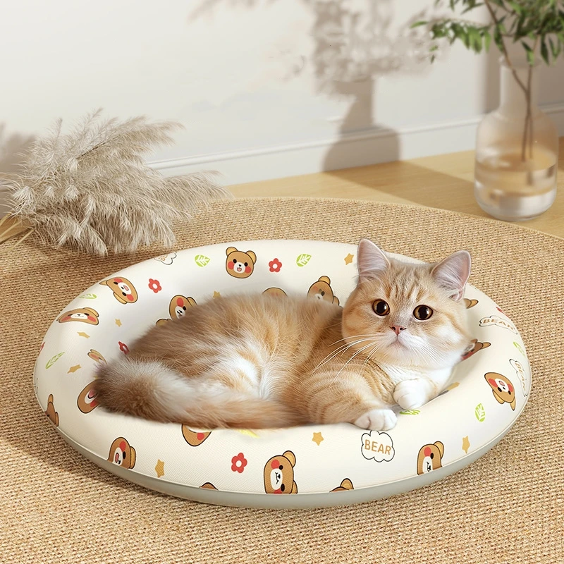 

Summer Sofa with Pillow Pet Gel Pad Keep Cooling Bed for Dog Cat Kitten Ice Sleeping Mat Anti Scratch Easy to Clean Pet Supplies