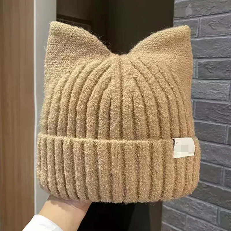 1PC Cute Cat Ears Beanies For Women Autumn And Winter Warm  display picture 1