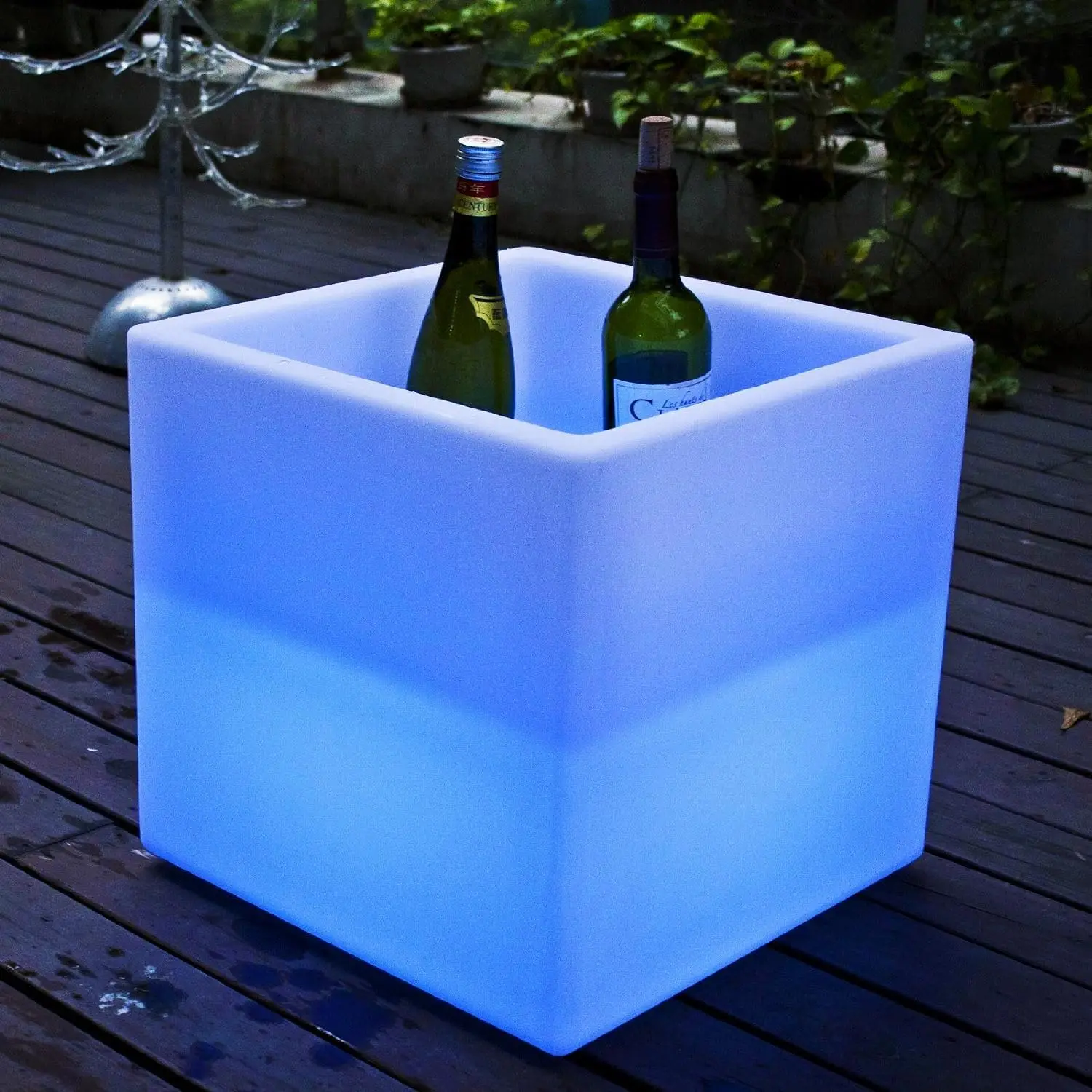 Luz LED recarregável com controlo remoto, SEMI-STORAGE CUBE, 16 ", sem fios, RGB, mudança de cor, incandescente, exterior, interior