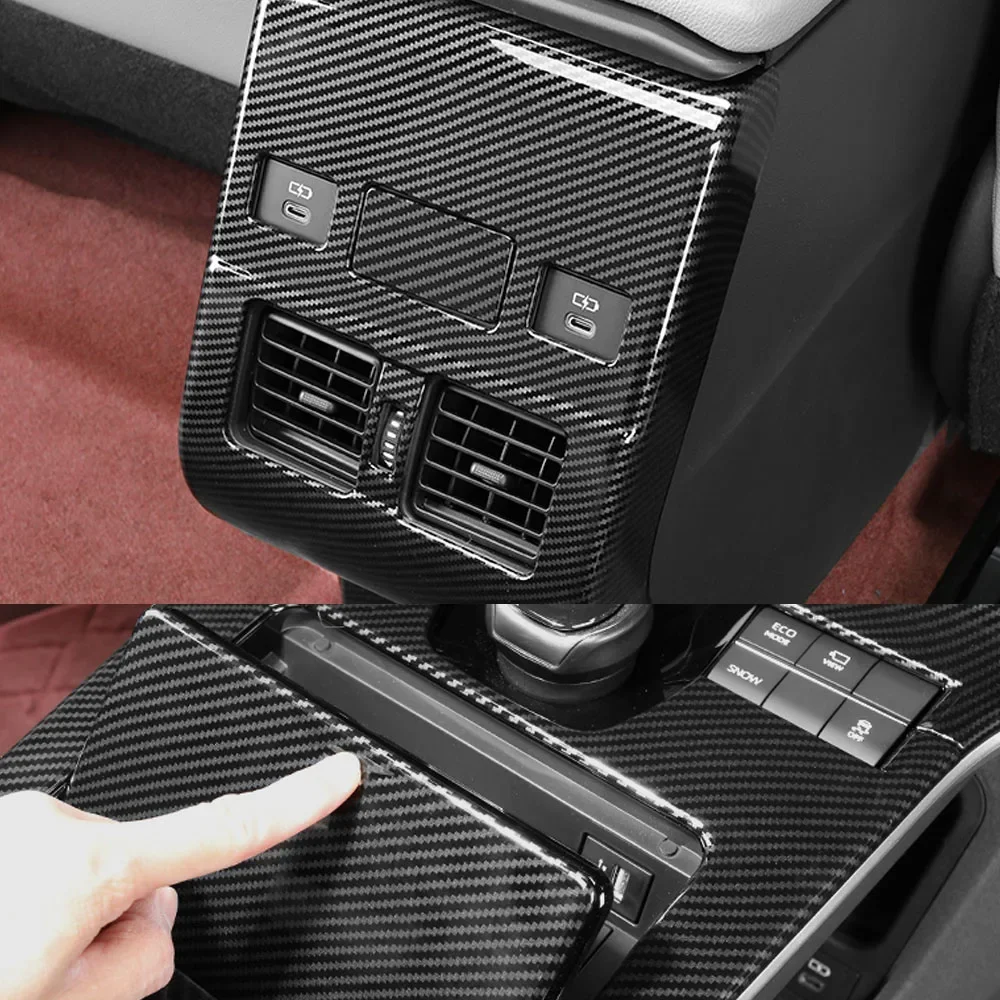 Car Interior ABS Carbon Fiber Sticker Control Gear Shift Panel Cover for Toyota BZ4X XLE Limited 2022 2023 2024 2025 Accessories