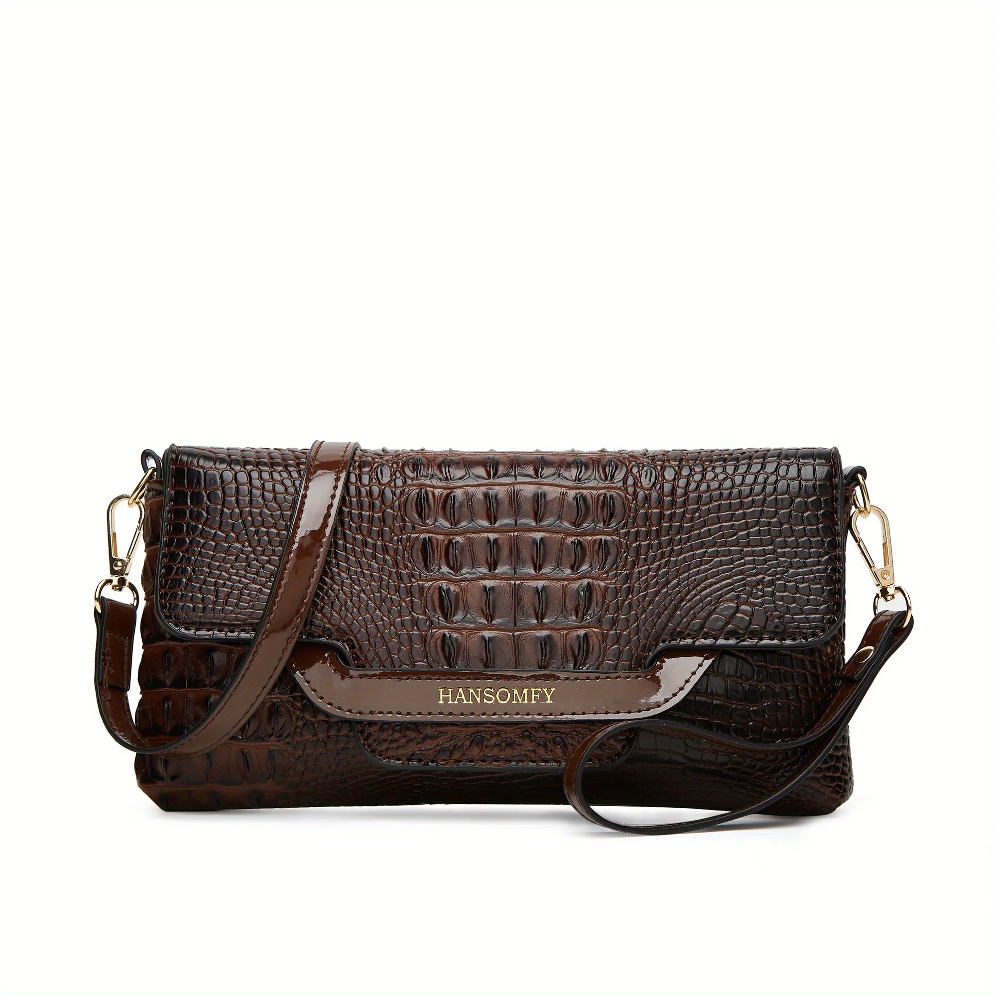 Two-piece fashion retro 2024 new women\'s bag high-volume alligator pattern high-quality hand-held shoulder straddle bag