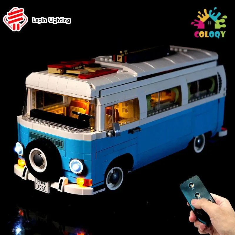 

DIY building block LED lighting is suitable for VW T2 camping car blue version model sports car MOC 10279 K box remote control