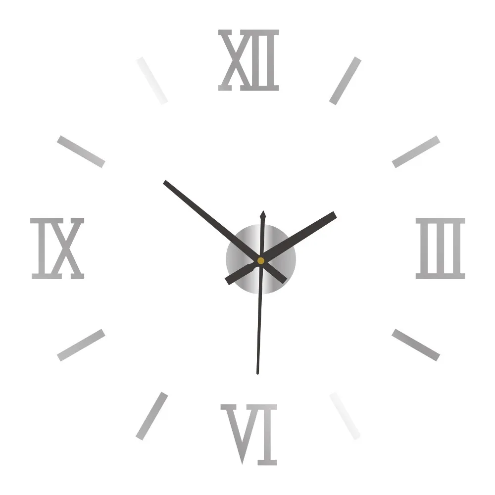 Modern Acrylic DIY Wall Clock Frameless Design 50cm Mirror Wall Clock Adjustable Length Frameless Wall Clock Living Room Decor