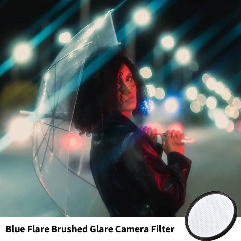 

Blue Flare Brushed Glitter Nightscape Camera Filter Movie Widescreen Special Effect Filter Photography Lens 77mm
