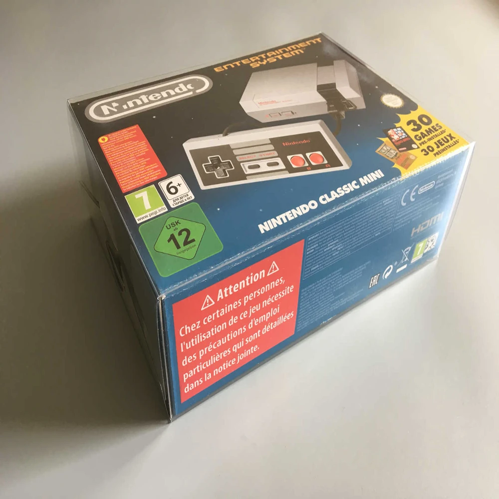 Protector de caja transparente para Nintendo NES Classic Mini, cajas de almacenamiento TEP, carcasa de juego, estuche de exposición transparente