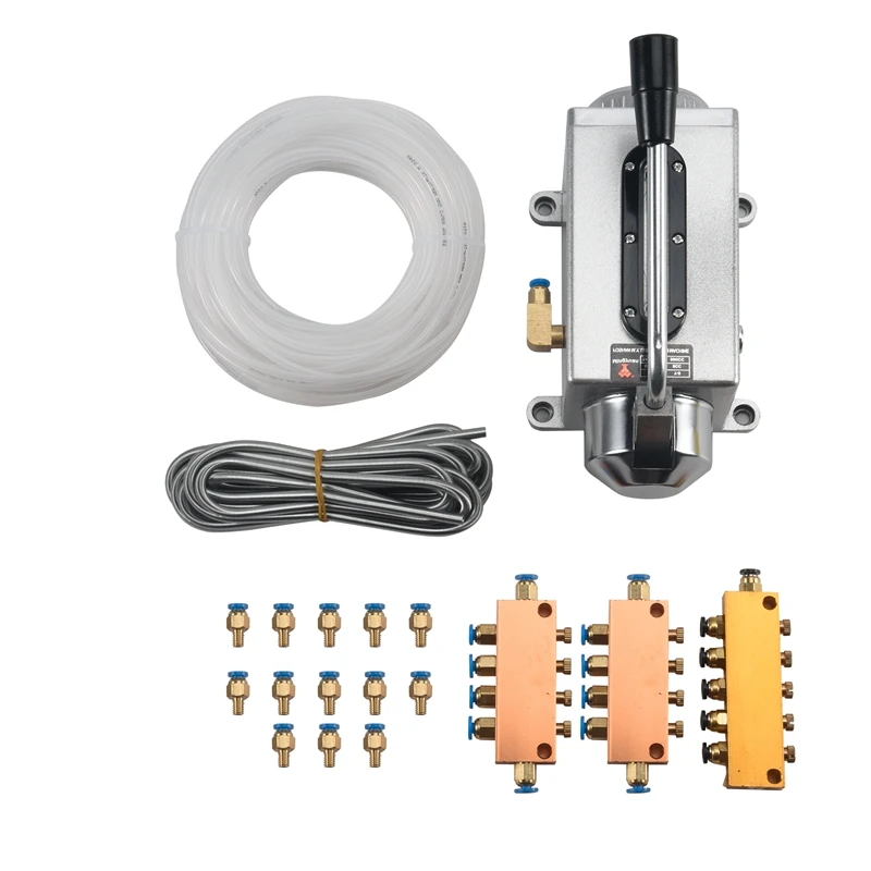 

One Set Lubricating Oil Pump Hand-Actuated Cnc Router Electromagnetic Lubrication Pump Lubricator Stainless Steel Body