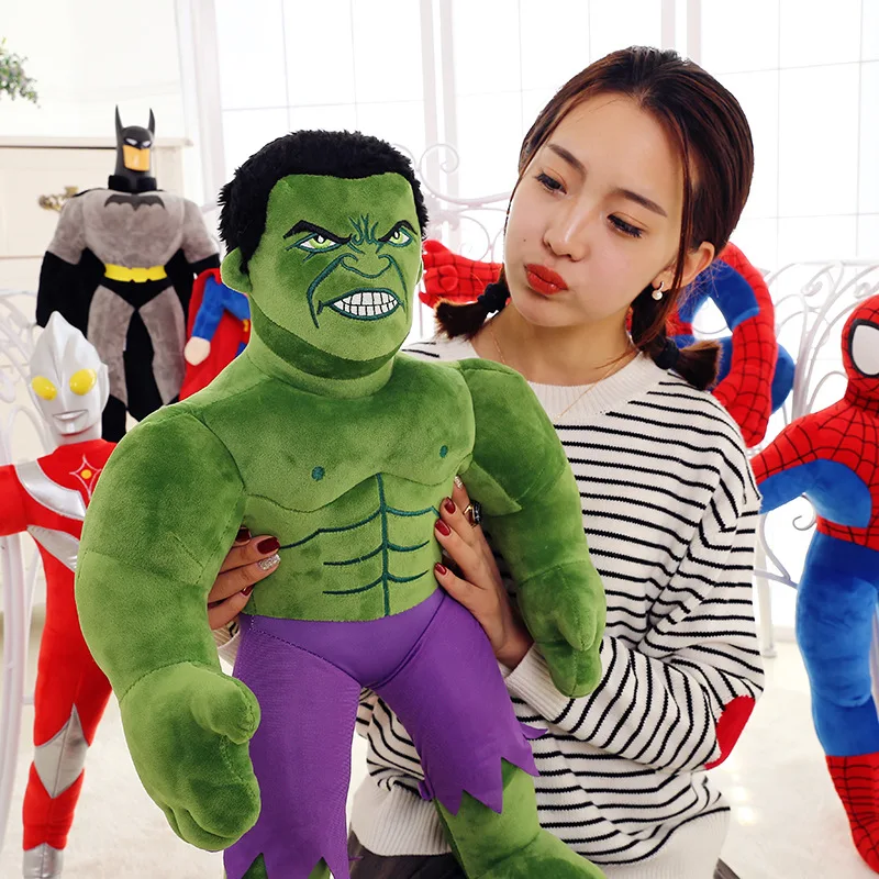 45cm Marvel Hulk Plush Toy The Avengers Cartoon Doll Soft Pillow Plushie Stuffed Toys for Children Gift Birthday Room decoration