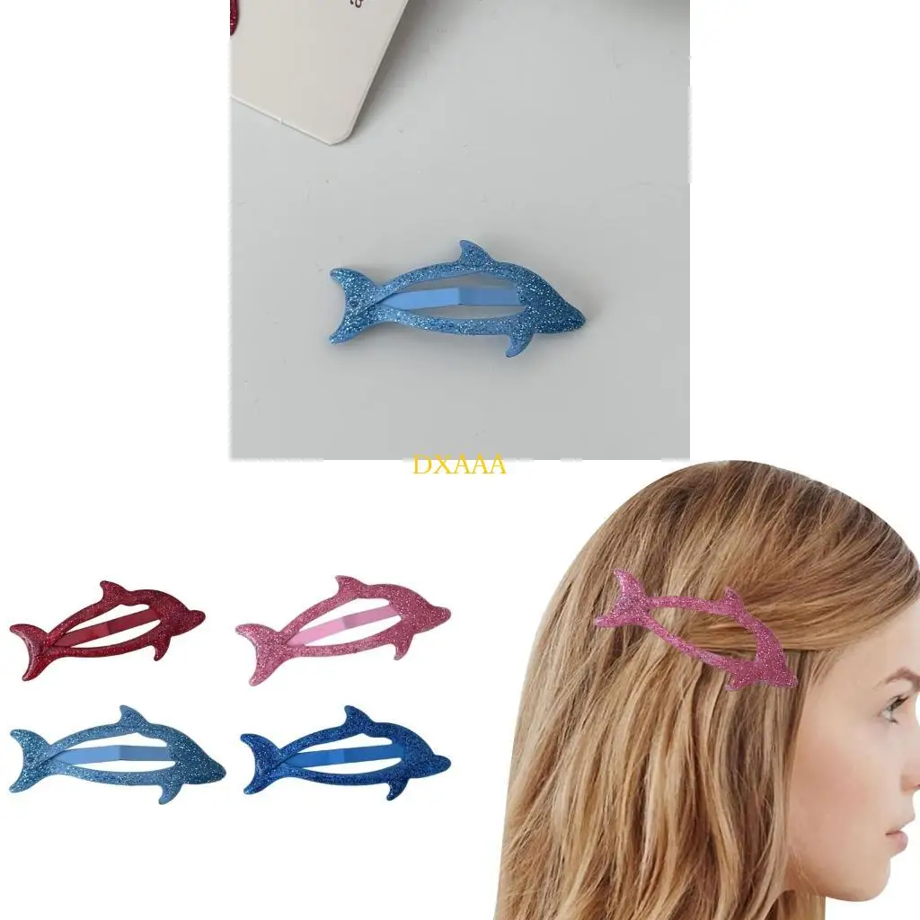 DXAA Glitter Hairpins Dolphin Handmade Hair Clip with Glitter for Lady Women Girls