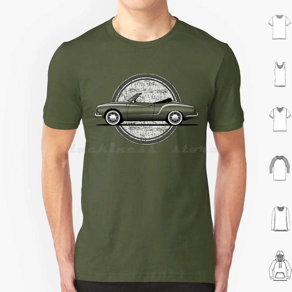 Camiseta de desenho de carro clássico conversível tamanho grande 100% algodão karmann ghia carro clássico coupe motor ele drew goseatonio