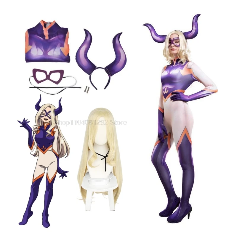 Mount Lady Zentai Bodysuit Cosplay Costume An Audience Requires Mt. Lady Spandex My Hero Academia Jumpsuit for Adult/Kids