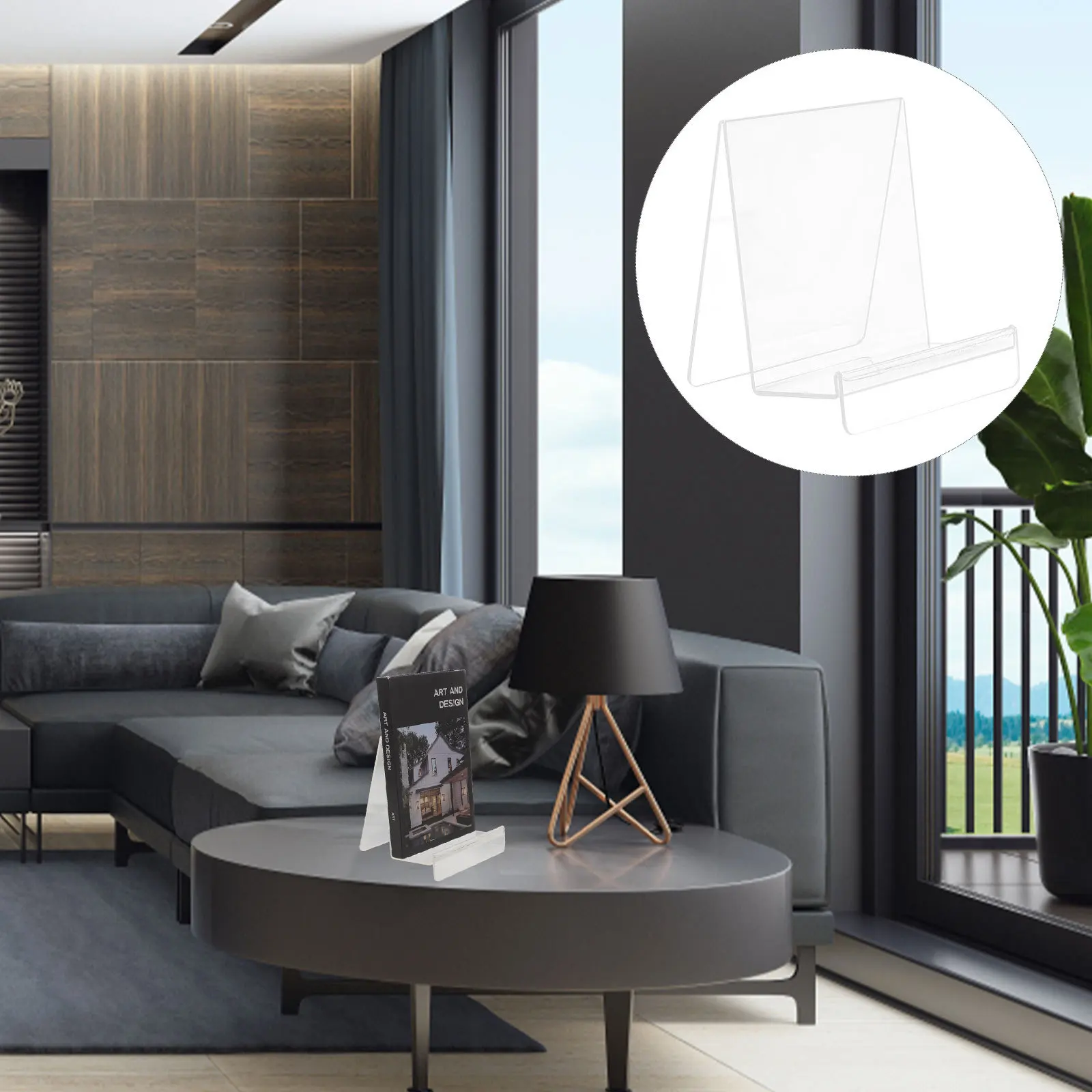 

1pc Acrylic Book Display Stand Clear Record Holder For Vinyl Cds Storage Rack Desktop Organizer Magazine Stand