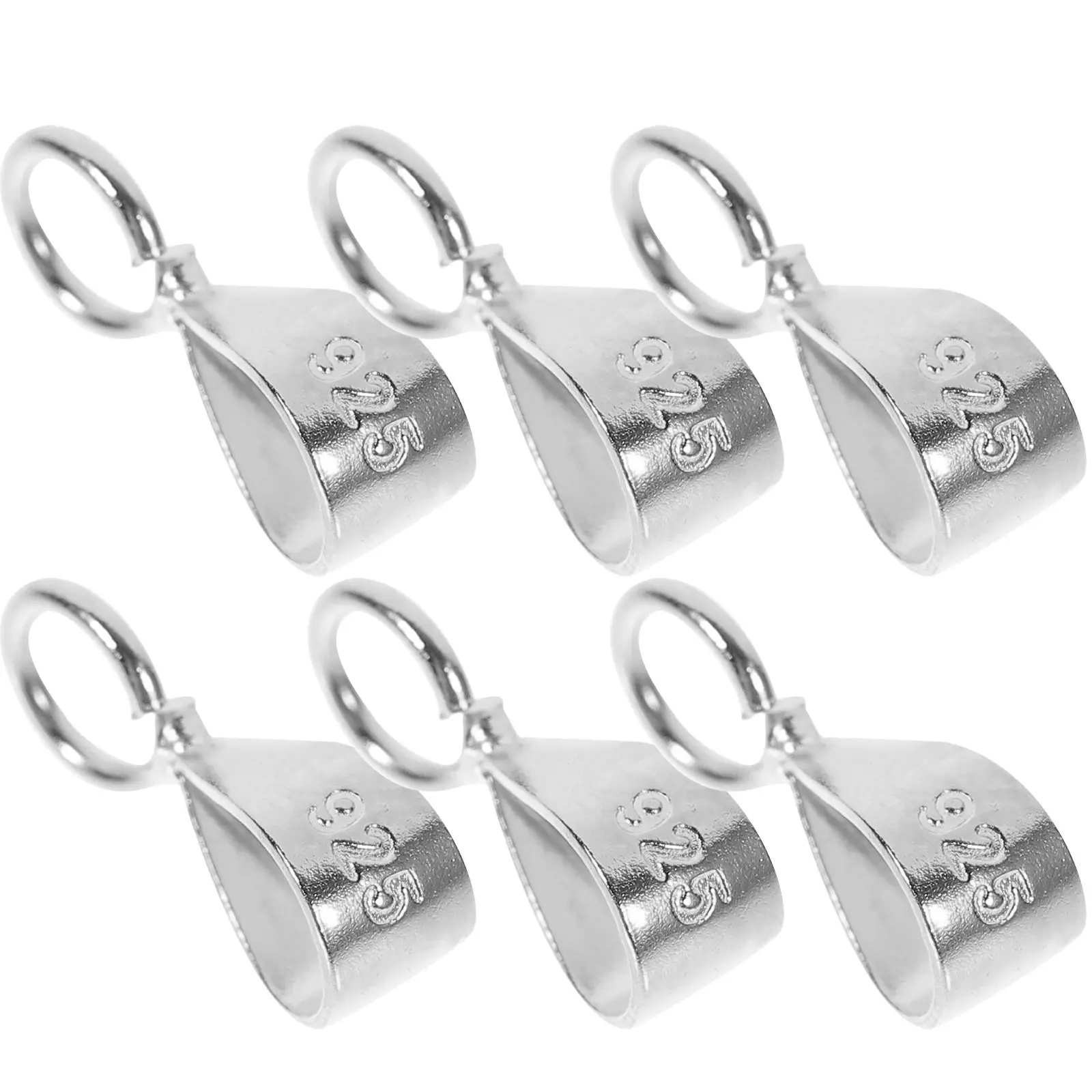 

6 Pcs Silver Pendant Buckles 925 Sterling Silver Plated Adjustable Necklace Findings Lobster Clasps Charm Connectors