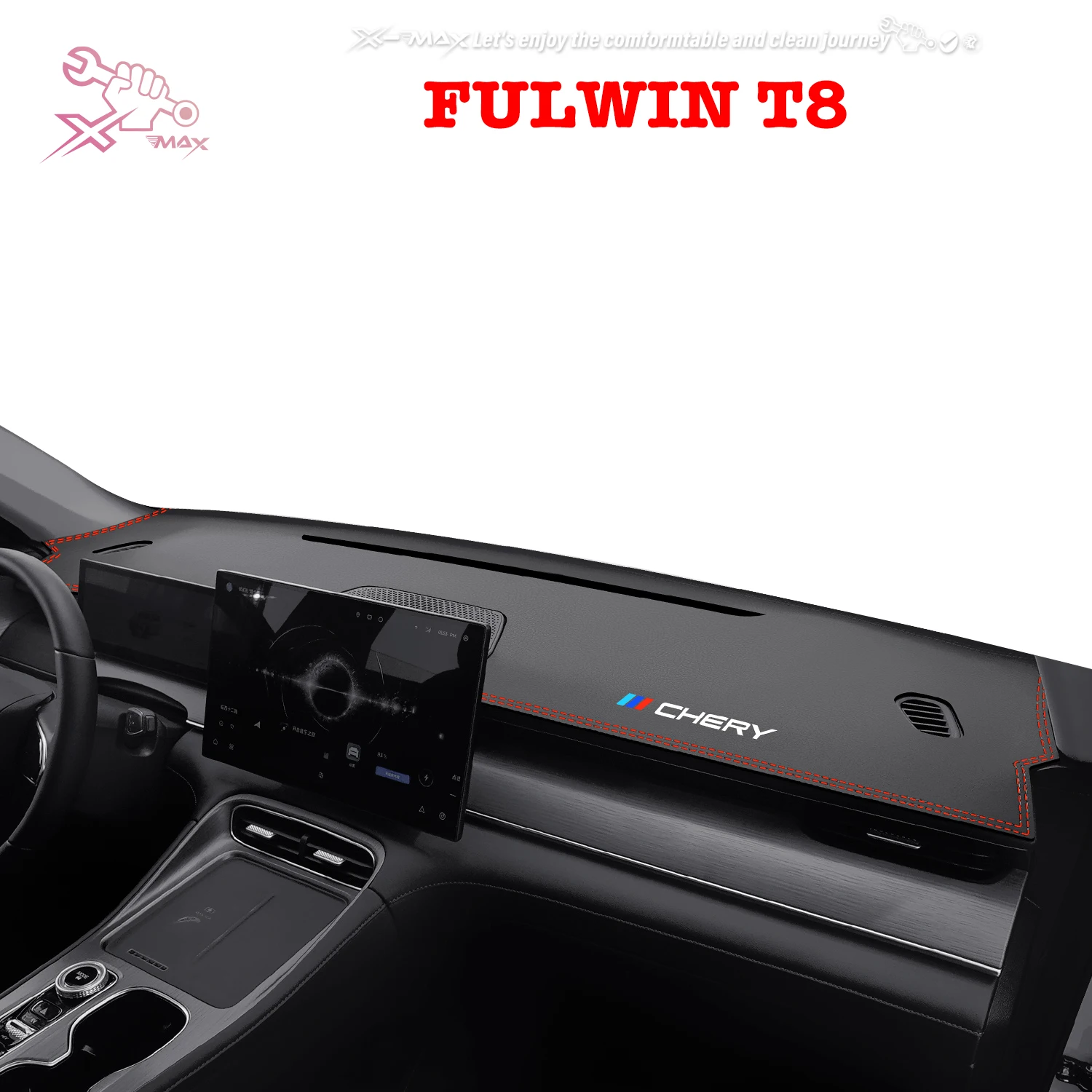 

Left-hand Drive Car Dashboard Mat For Chery FULWIN T8 2025 Light Blocking Pad Center Console Dash Mat Sunshield protector