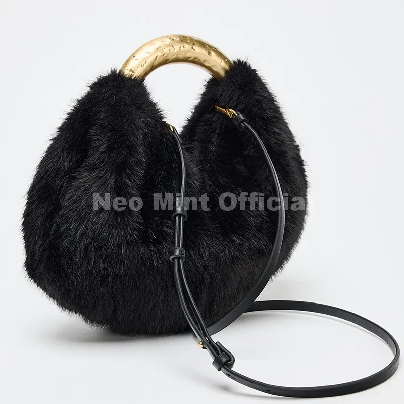 Neo Mint 2025 الشتاء الفاخرة العلامة التجارية مصمم فو الفراء حقيبة يد السيدات النساء نادي الحفلات حقيبة كتف الفتيات رقيق عبر الجسم حقائب #4