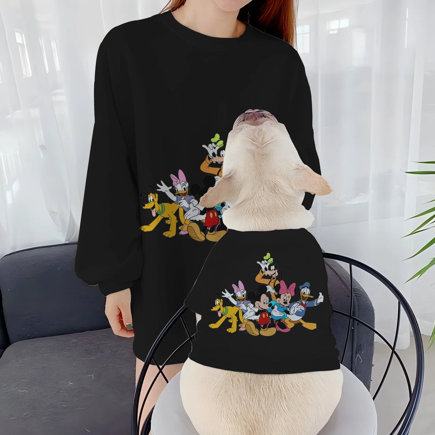 Long Sleeve Disney Casual Sweatshirts Round Neck Minnie Mouse Women Clothing Pet Pullover Dog Women's Winter Clothes 2024 Mickey