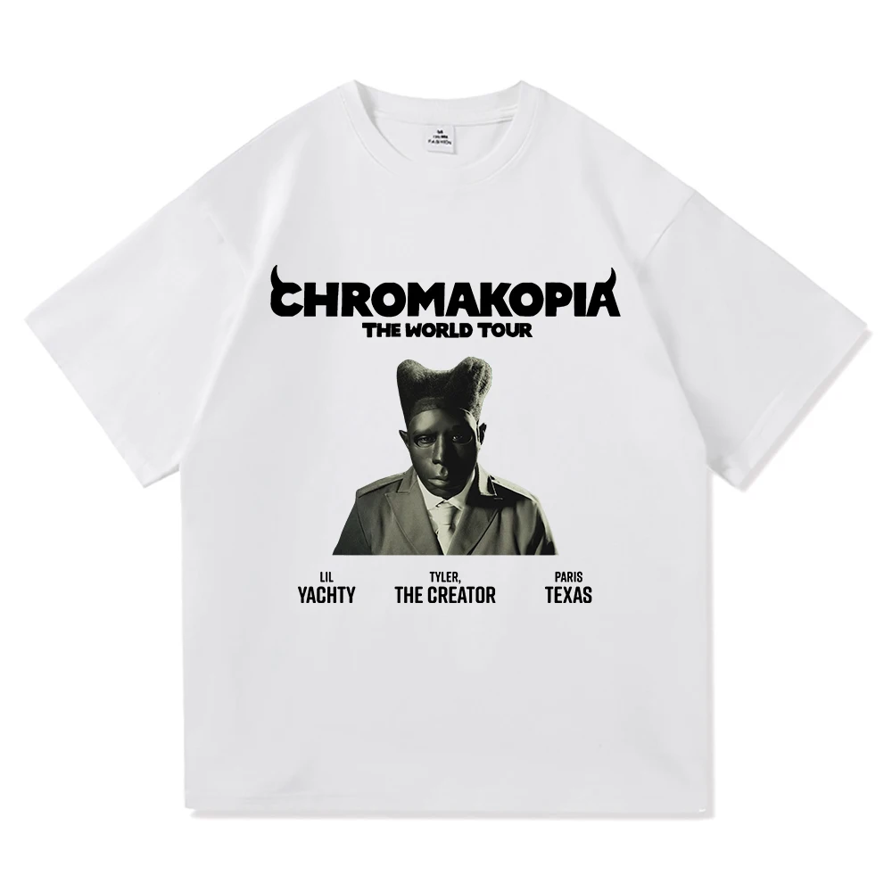 Tyler The Creator Chromakopia Tour 2024 T Shirt Men/Women Aesthetic Retro T-Shirt Unisex Casual Vintage Sand Cotton Tees Shirts