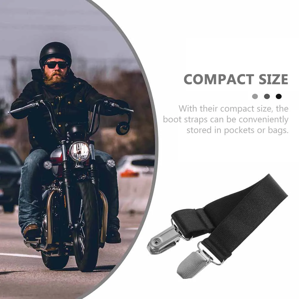 

5pcs Elastic Boot Straps For Bike Cycling Pants Adjustable Pant Leg Straps With Clips Anti-Slip Tension Bands Stretch Socks
