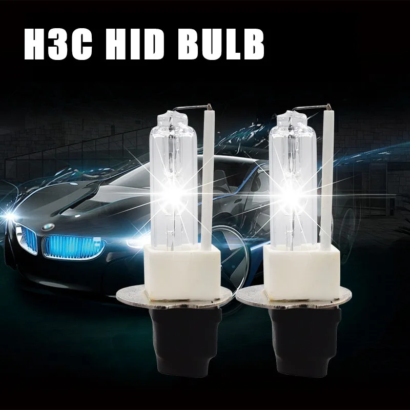 1 زوج SUKIOTO 35 واط H3C HID لمبة زينون 12 فولت H3C سيارة العلوي مصباح مع قاعدة معدنية زجاجية قصيرة السيراميك 4300 كيلو 6000 كيلو HID كشافات #1