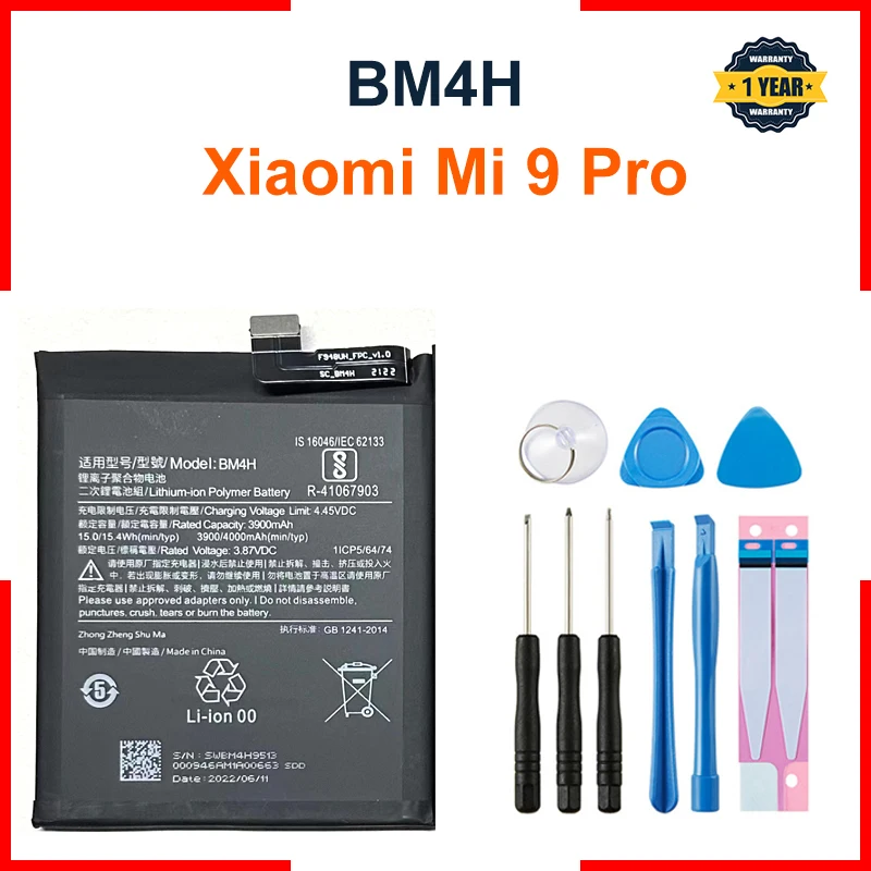 Xiao Mi BM4H 4000mAh Battery For Xiaomi 9 Pro Mi 9 Pro Mi9 Pro 5G version Phone Replacement Batteries +Tools