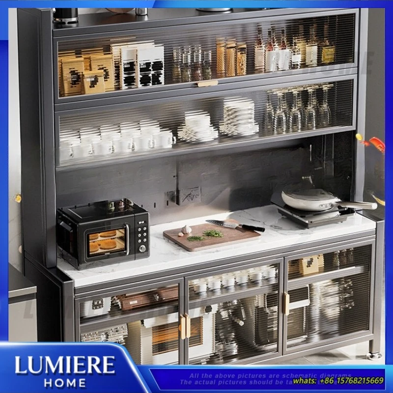 

Многофункциональная напольная кухонная полка для хранения, органайзер для микроволновой печи, посуды и шкафов, для столовой, с регулируемыми элементами