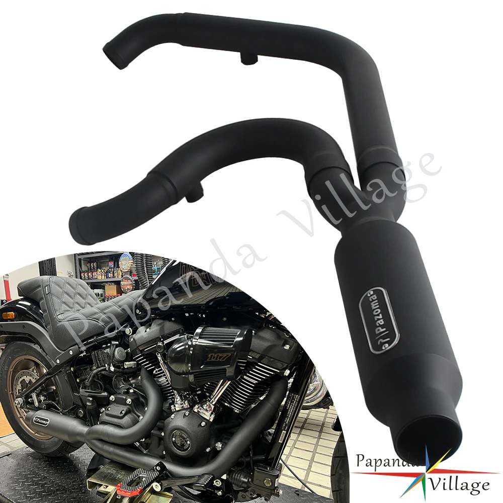 

Motorcycle 2-Into-1 Full System Exhaust Muffler For Harley Softail FXLR S FXLRS FXST FXBBS FXBB FXFBS FXFB Slim FLSL Deluxe FLDE