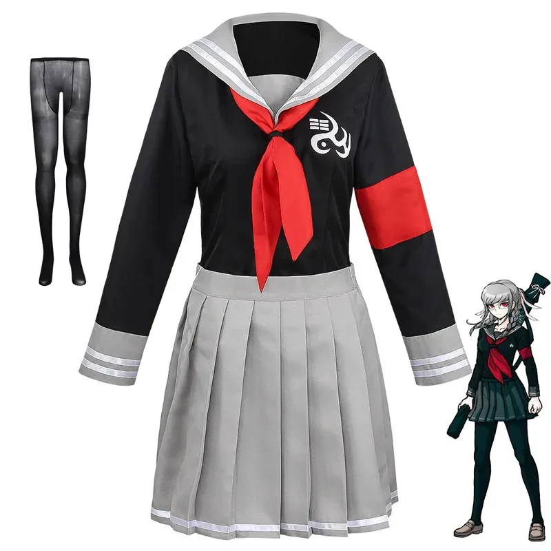 

Anime Super Danganronpa Peko Pekoyama Cosplay Costume School JK Uniform Girls Sailor Outfits Full Set Halloween Carnival Party