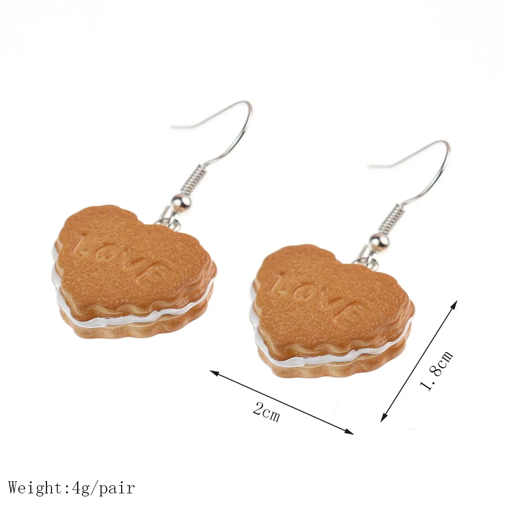 Ovxxons 1 Pair Carnival Christmas Series Simulation Food Play Christmas Cartoon Cookie Earrings Fashion Holiday Party Earrings