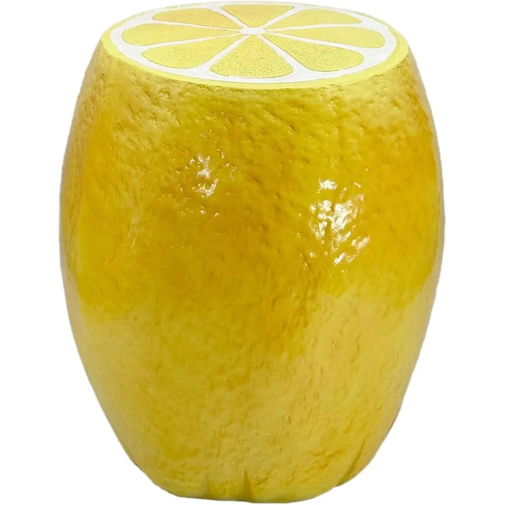 

Yellow Lemon Fruit Stool Side Table Home Decor Plant Stand Garden Indoor Outdoor Decorations