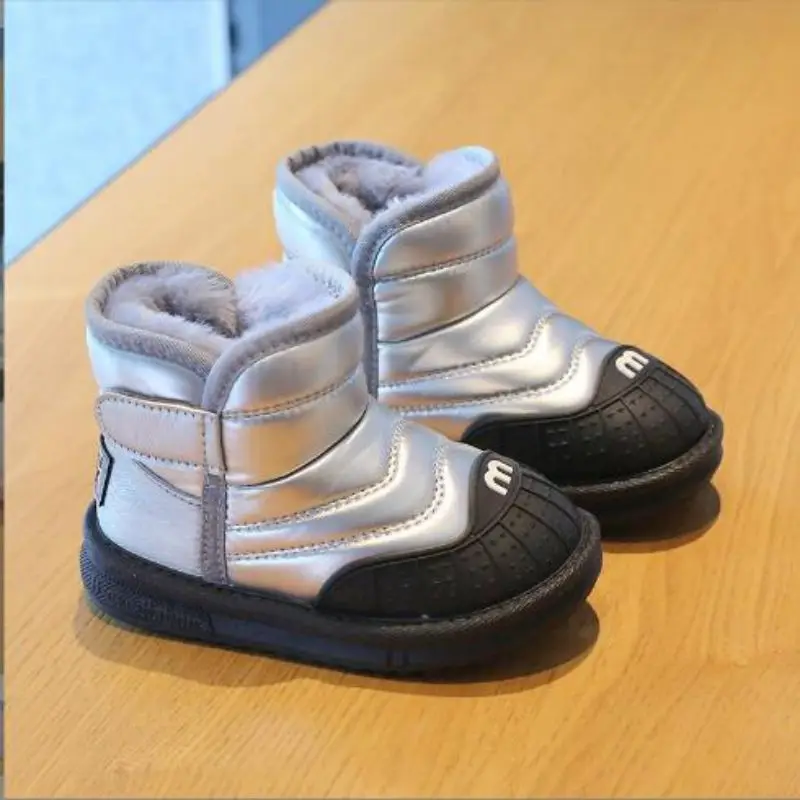 Botas de neve impermeáveis infantis, Antiderrapante, Pelúcia, Quente, Garoto, Menina, Bebê, Inverno, Novo, 2022, 26-37