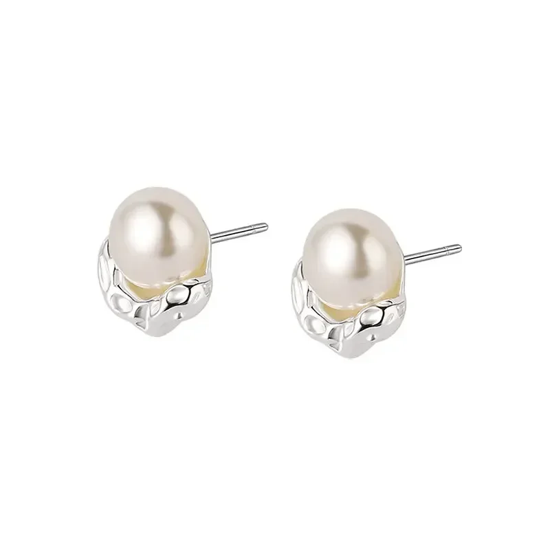 2023 New 925 Sterling Silver Temperament Luxury Pearl Stud Earrings for Women Piercing Jewelry Women's Wedding Party Gift