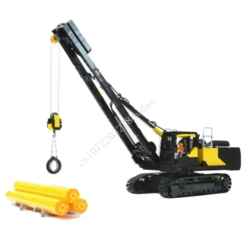 4170PCS Angepasst MOC Volvo PL4809E Pipelayer Modell Benutzerdefinierte Puzzles Technologie Bildung DIY Montage Spielzeug Kinder Weihnachten Geschenke