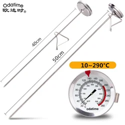 Odatime 40/50CM Stainless Steel Thermometer For Meat Water BBQ Grill Oven Kitchen Thermometer Meals Fast Fever Temperature Gauge