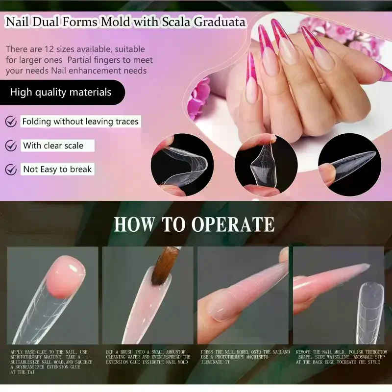 Ensemble de formes d'ongles colorées, 140 pièces/boîte, formes complètes d'ongles, moules supérieurs pour ongles, formes d'extension de Gel, outils de faux moule de construction