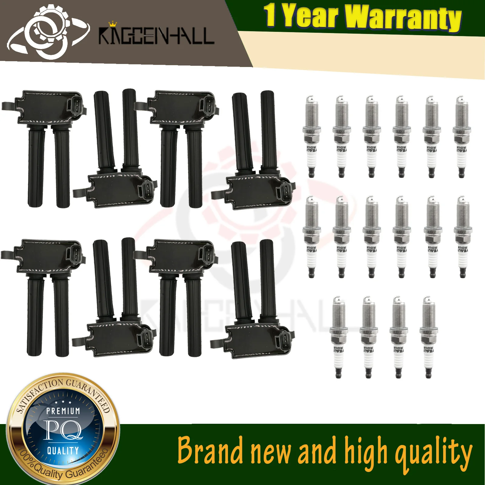 

5602129AA 00K56029129AF NEW 8pcs Ignition Coil+16pcs iraurita Spark Plug Compatible with Dodge Challenger 6.2L 6.4L Charger 5.7L