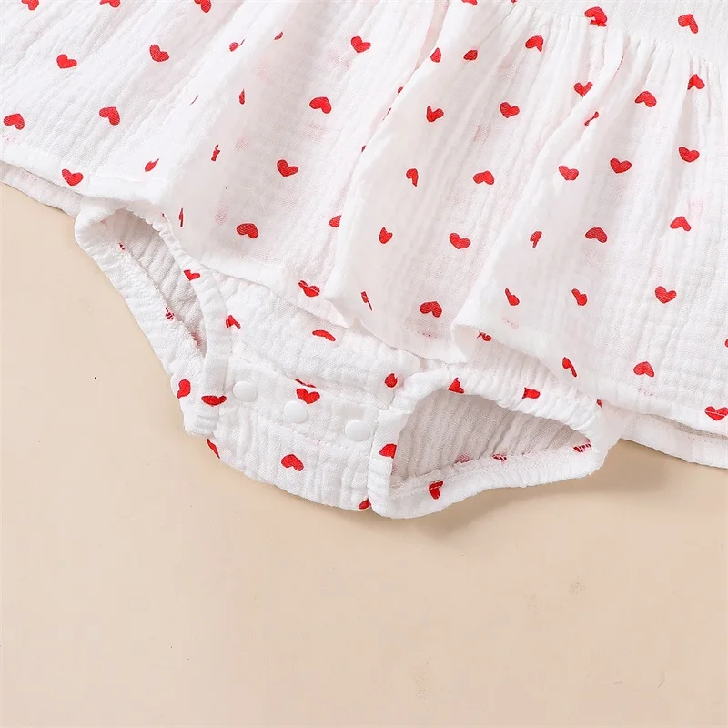 

Newborn Infant Baby Girl Romper Dress Dot Heart Print Summer Sleeveless Jumpsuit Photography Outfit