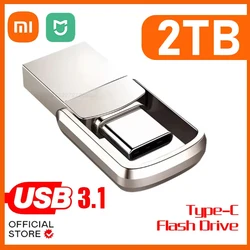 Xiaomi Mijia 2TB Flash Drive USB 3.1 Super Fast Type C Pen Drive Memory Stick 512Gb Pen DriveFlash Disk PC Smartphone U Disk