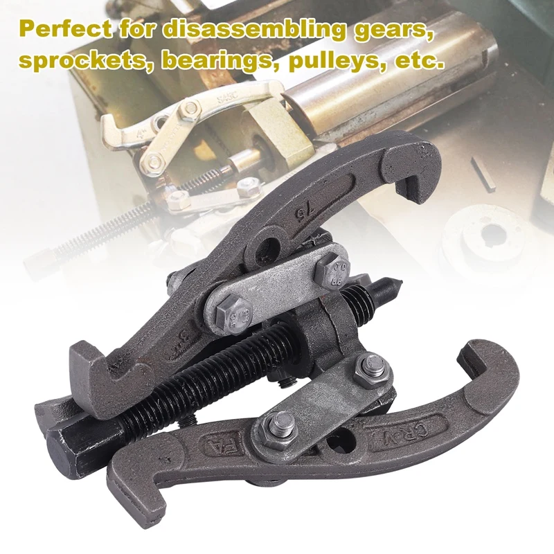 3-Inch 75 Mm Gear Bearing Puller Tool Hub Multi-Function Puller Kit 3-Jaw Reversible Flywheel Pulley Removal Extractor