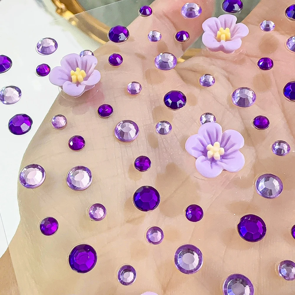 1 Blatt 3D verträumte Muschelperlen Edelsteine Gesichtsaufkleber funkelnde Meerjungfrau Diamant temporäre Tattoos DIY Körperkunst Bühnen-Make-up Strass – Detail 7