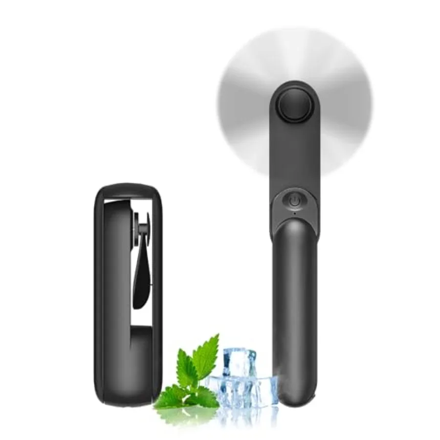 

Portable Handheld Fan, 2 IN 1 Mini Hand Fan, Battery Operated [8-15 Working Hours], USB Rechargeable Personal Foldable Fan for