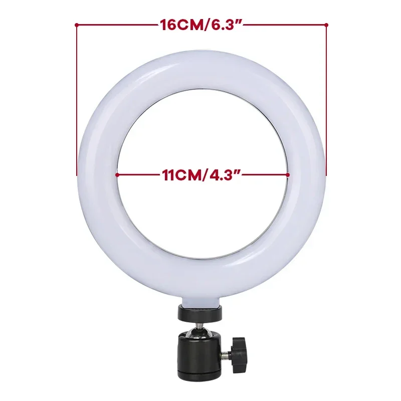 16 см светодиодный кольцевой заполняющий светильник для видеоконференций с регулируемой яркостью для Youtube Tiktok Makeup Beauty Blogger Selfie со настольной подставкой-штативом