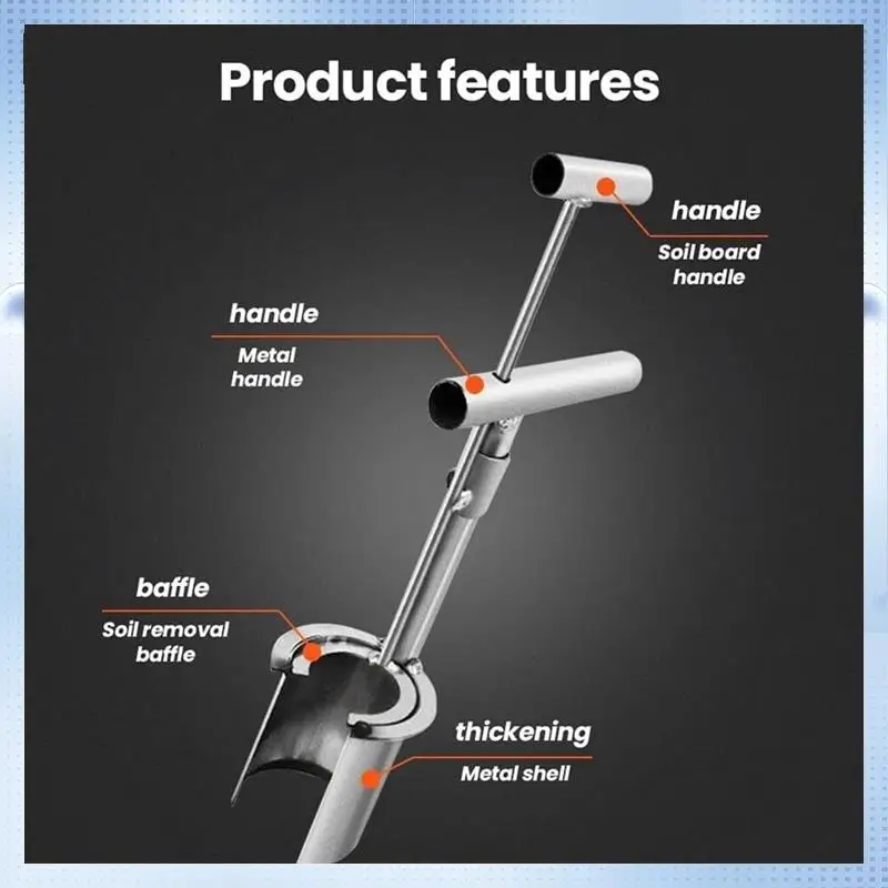 

AD-Plant And Fruit Tree Seedling Transplanter, 2024 New Stainless Steel Planting Garden Tools With Long Handle Handheld