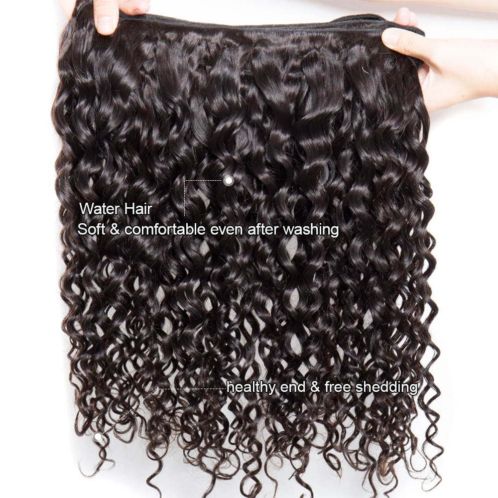 وصلات شعر Megeen-ريمي برازيلي للنساء ، شعر بشري ، موجة مائية ، حزمة واحدة ، 3 حزم ، 4 حزم ، لحمة مزدوجة ، نسج ، 10-32 بوصة