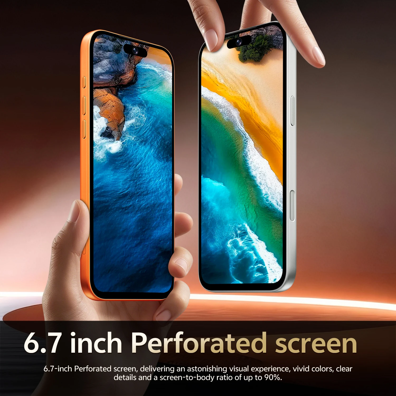 IVMI Global Vision 17Pro Max Smartphone Android 4GB RAM 32GB ROM 8+16MP Face ID 4G Network Google Play Store Mobile Phones