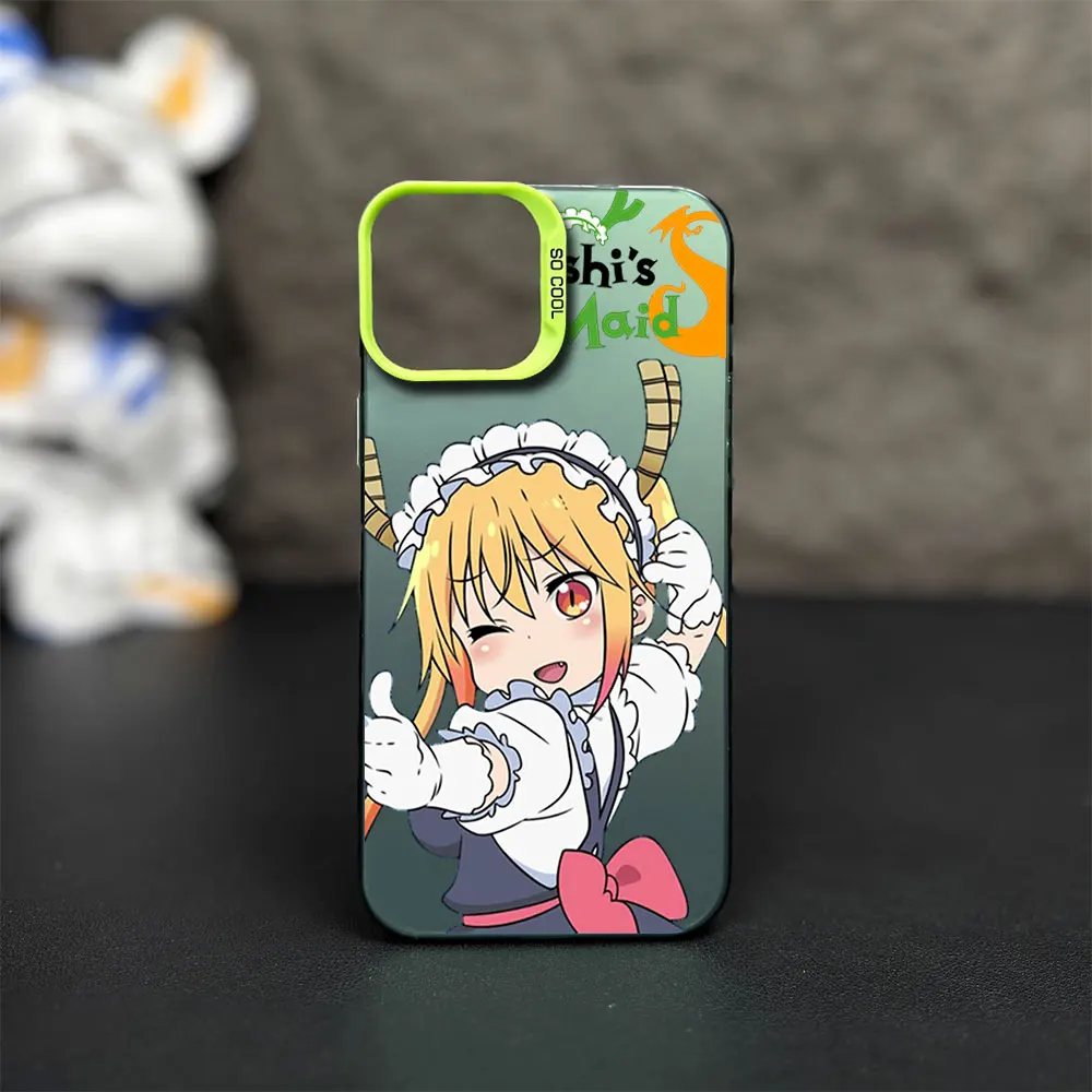 Miss Kobayashi's Dragon Maid Phone Case for iPhone 12 11 13 14 15 16 Max Pro Plus Laser Cover