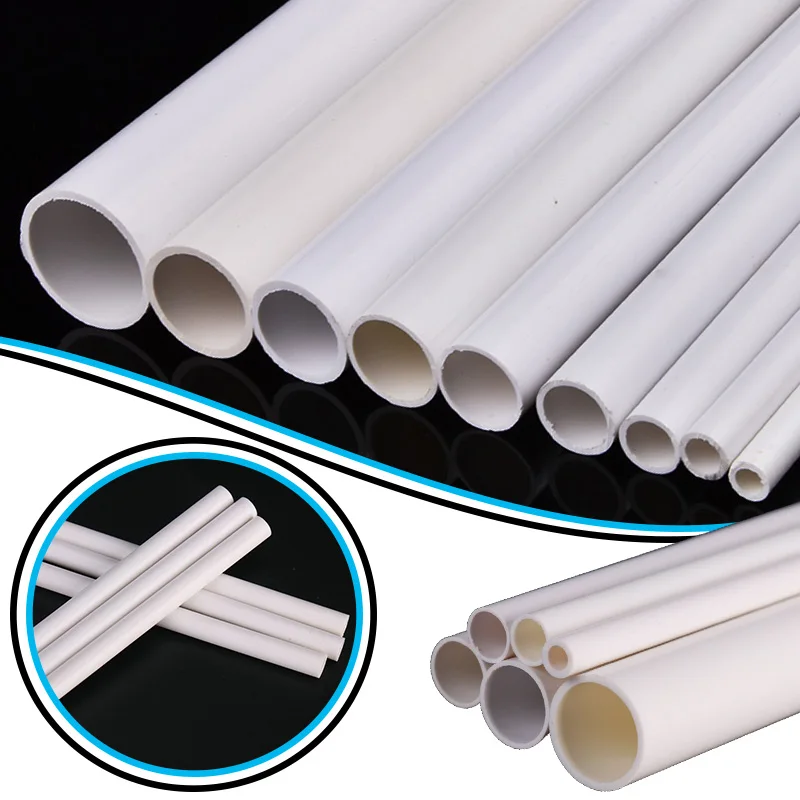 2pcs White PVC Water Pipe O.D 5mm-19mm Fish Tank Aquarium Hard Tube Fittings Garden Irrigation Water Tube Home Shelf Bracket DIY