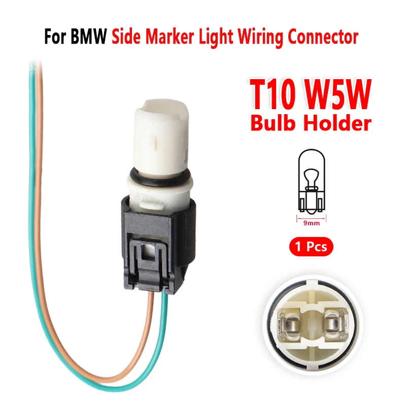 For BMW 3 5 6 Series X3 X5 M5 M6 Side Marker Light Car Bulb Holder T10 Socket Base Wiring Connector Accessories 1 Pcs